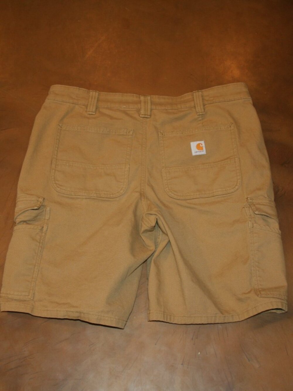 CARHARTT Original Fit 10 Tan Flex Canvas Cargo Shorts Waist: 32" Womens Stretch - Picture 3 of 7